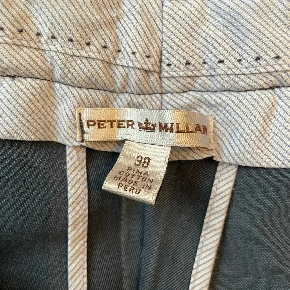 Peter Millar Crown Cotton Chino Vintage Gray Blue Canvas Size 38 Khakis Preppy
